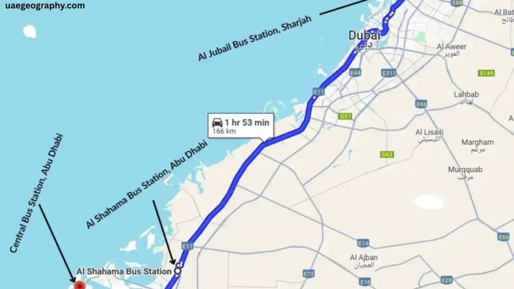 Al Jubail Bus Station to Abu Dhabi (Route 117)