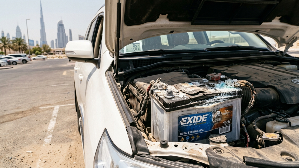 Extreme Cabin Heat Damages Car Battery Components | Dubai Guide